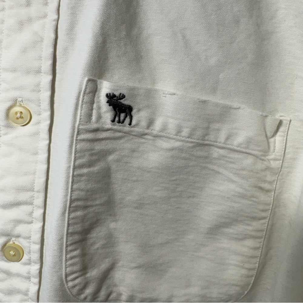 Abercrombie & Fitch White Button Up Shirt Size XXL 100% Cotton - Picture 4 of 9